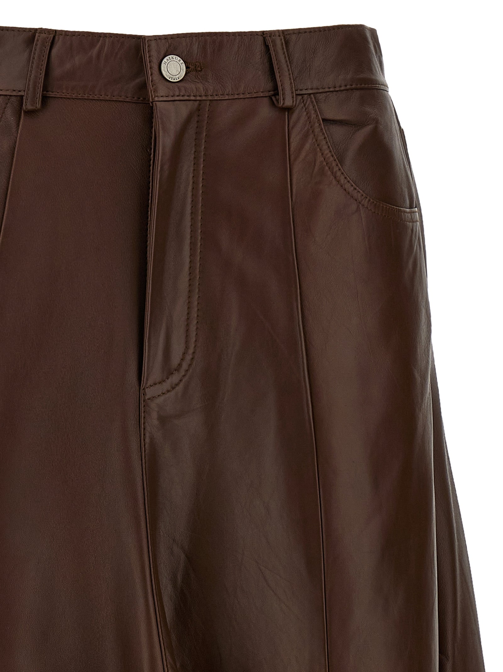 Mid Serenity Leather skirt Brown Lamb (ovis Aries)