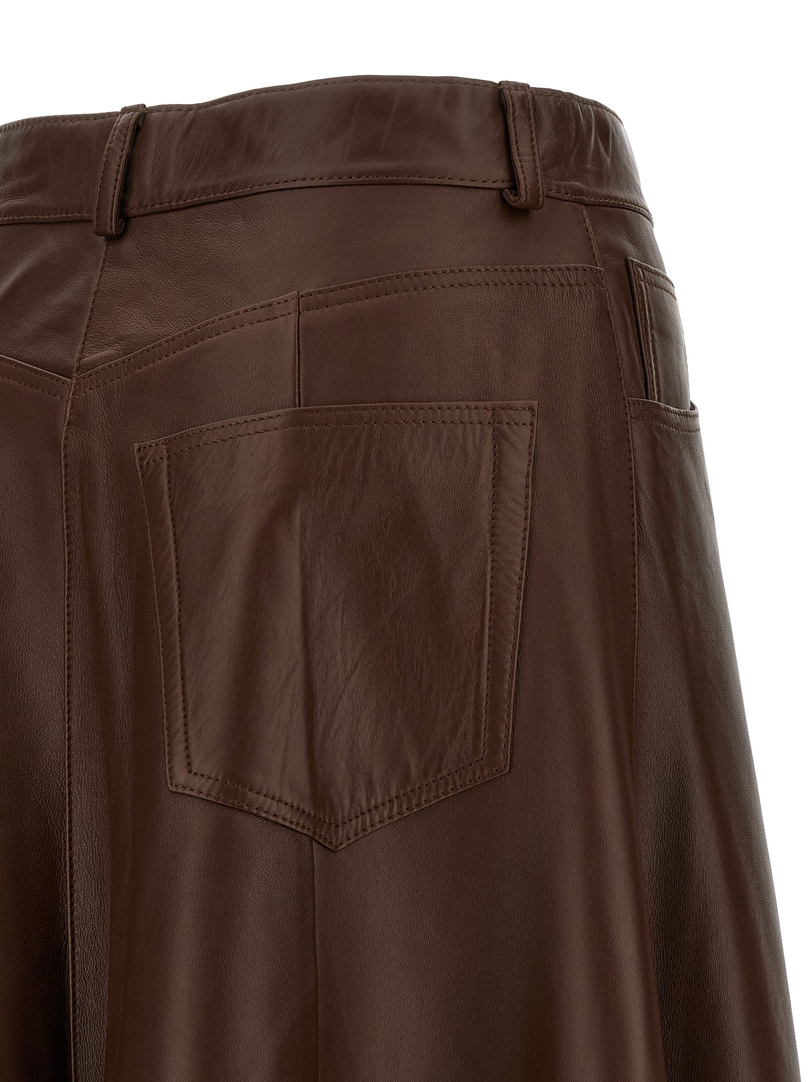 Mid Serenity Leather skirt Brown Lamb (ovis Aries)