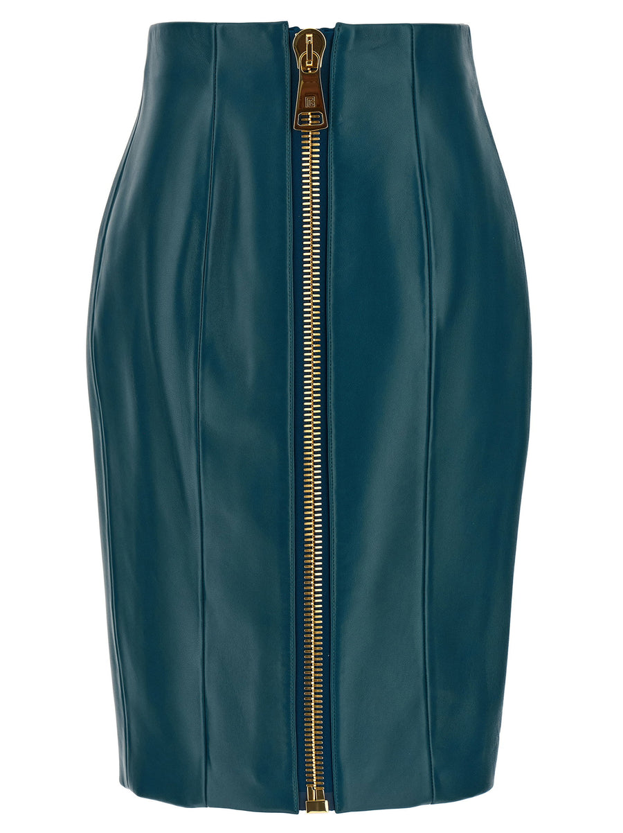 Balmain Skirt — Petrol Blue