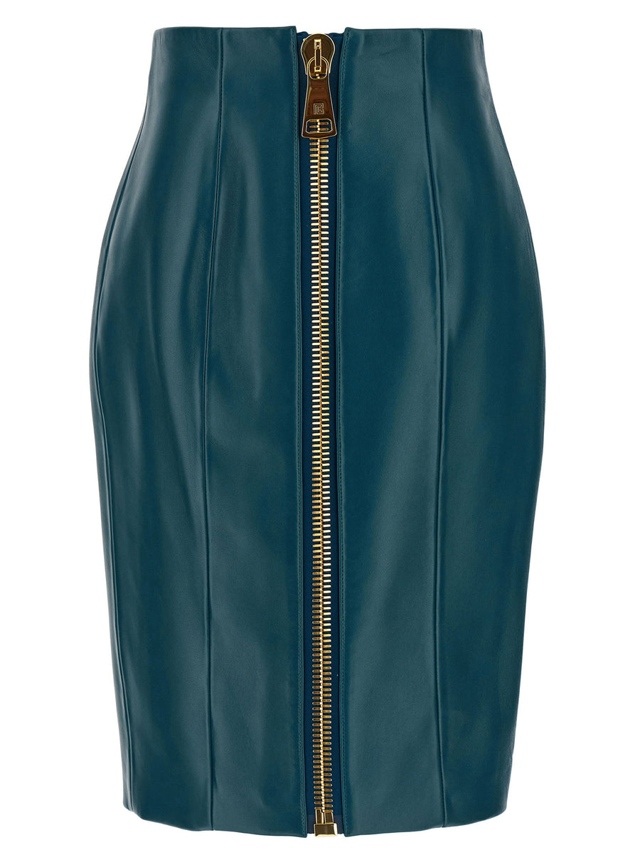 Balmain Skirt — Petrol Blue