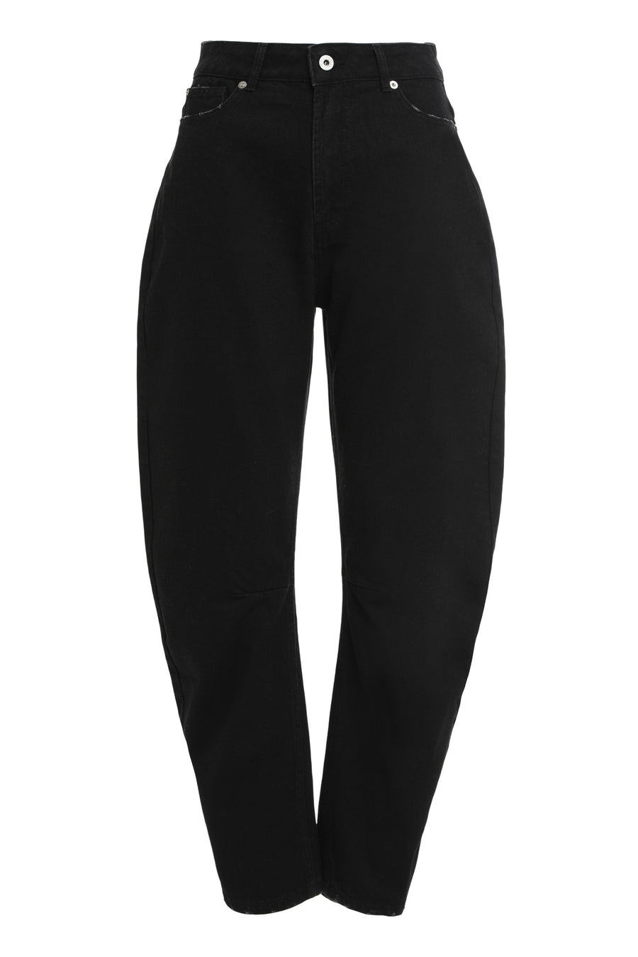 Tapered-Fit Jeans Black Cotton Wide-leg