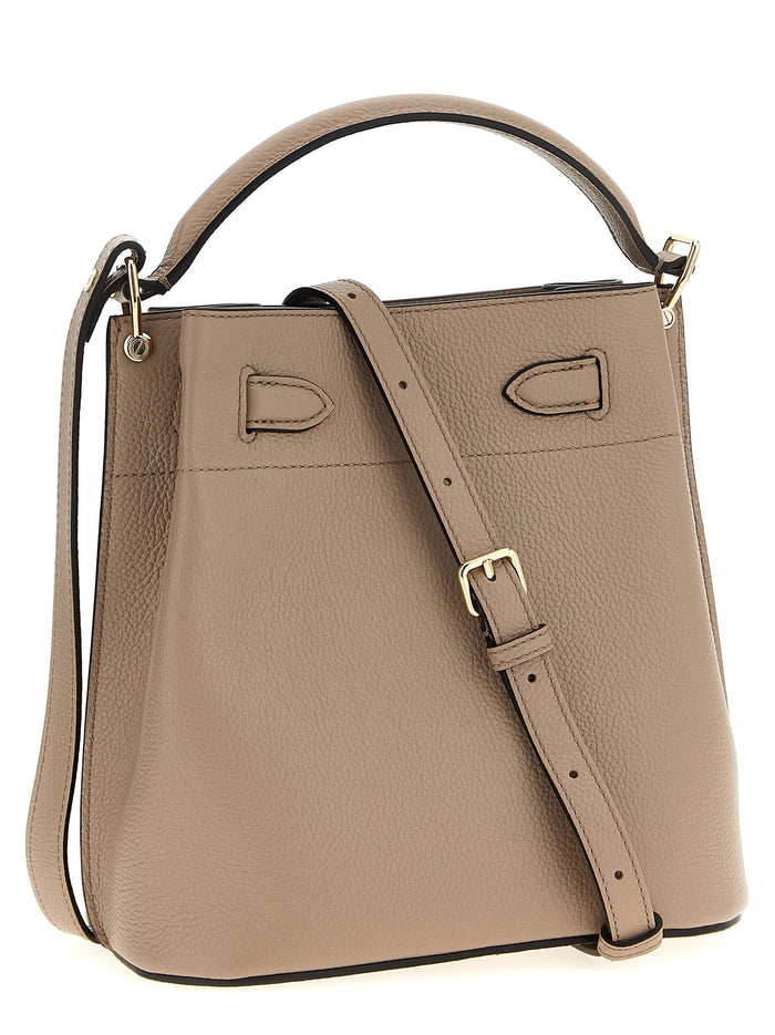 Islington Small Bucket Bag Gray Calfskin Leather (bos Taurus) Crossbody