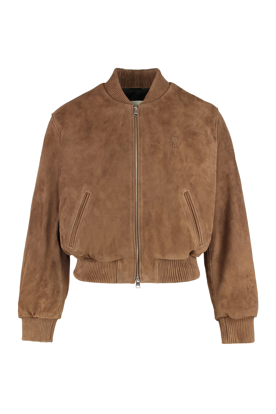 Brown Suede Bomber Jacket Goatskin Leather
