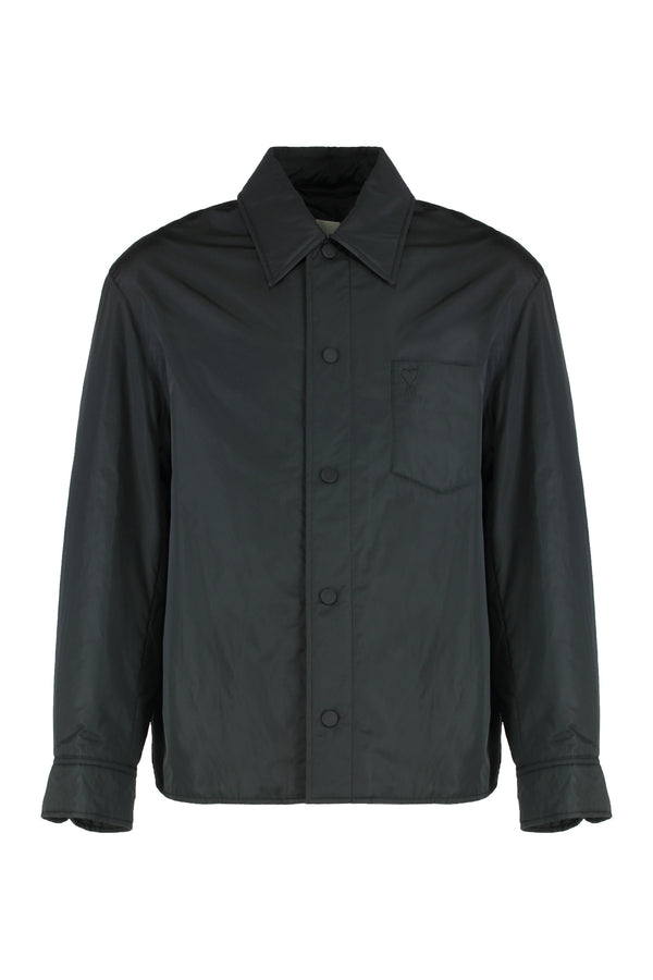 Padded Nylon Overshirt Black Polyester Shirt