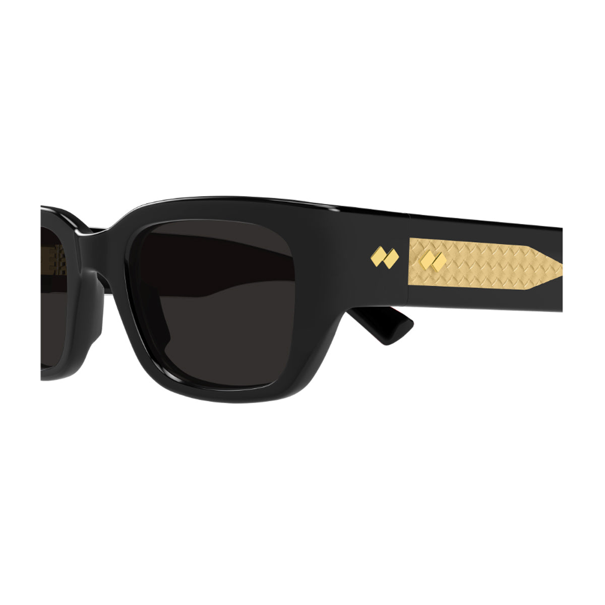 Bottega Veneta BV1400S Linea Intrecciato 001 Black Grey Nero Recycled Acetate Occhiali Da Sole
