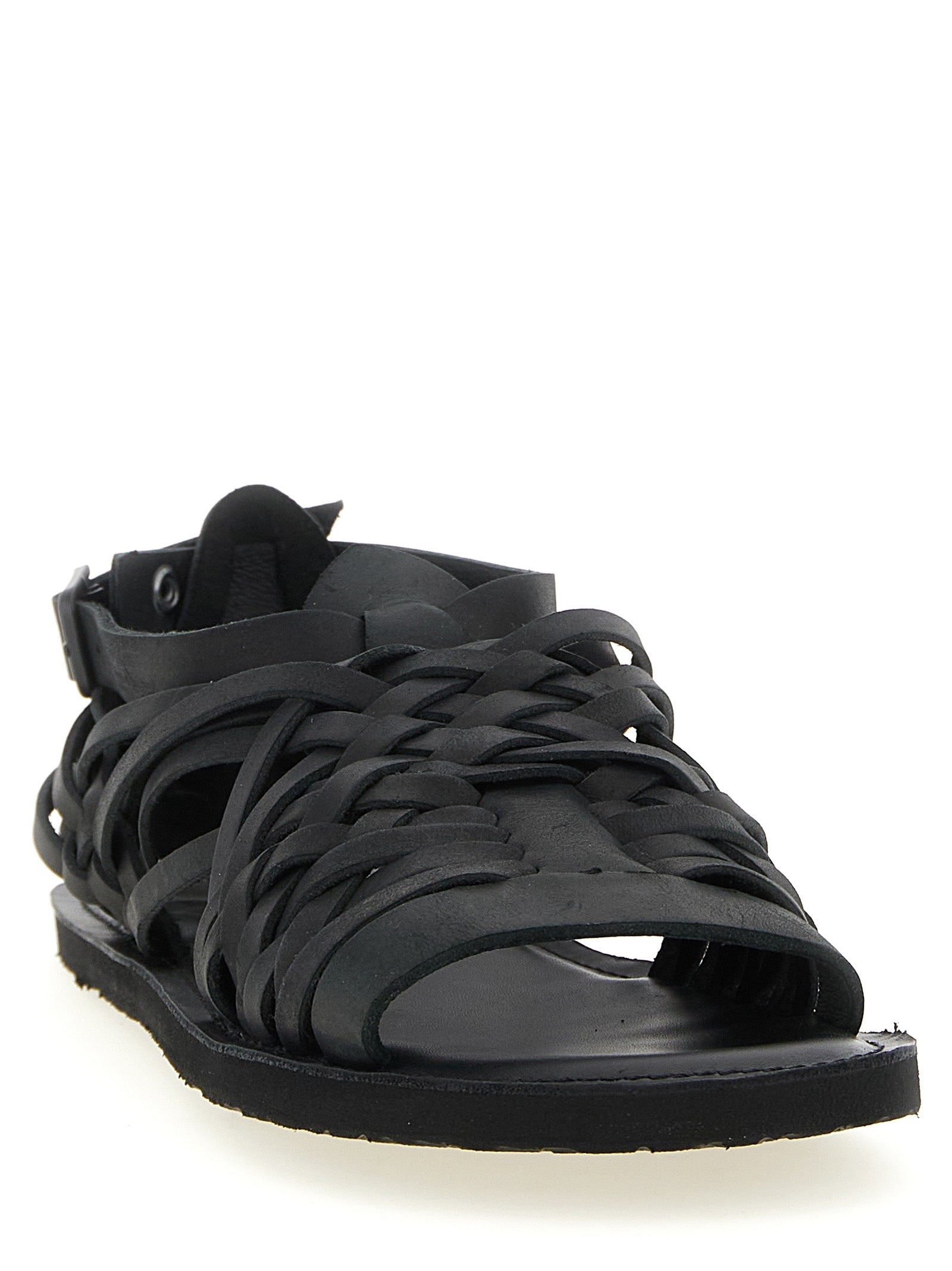 Braided leather sandals Black Cow (bos Taurus)