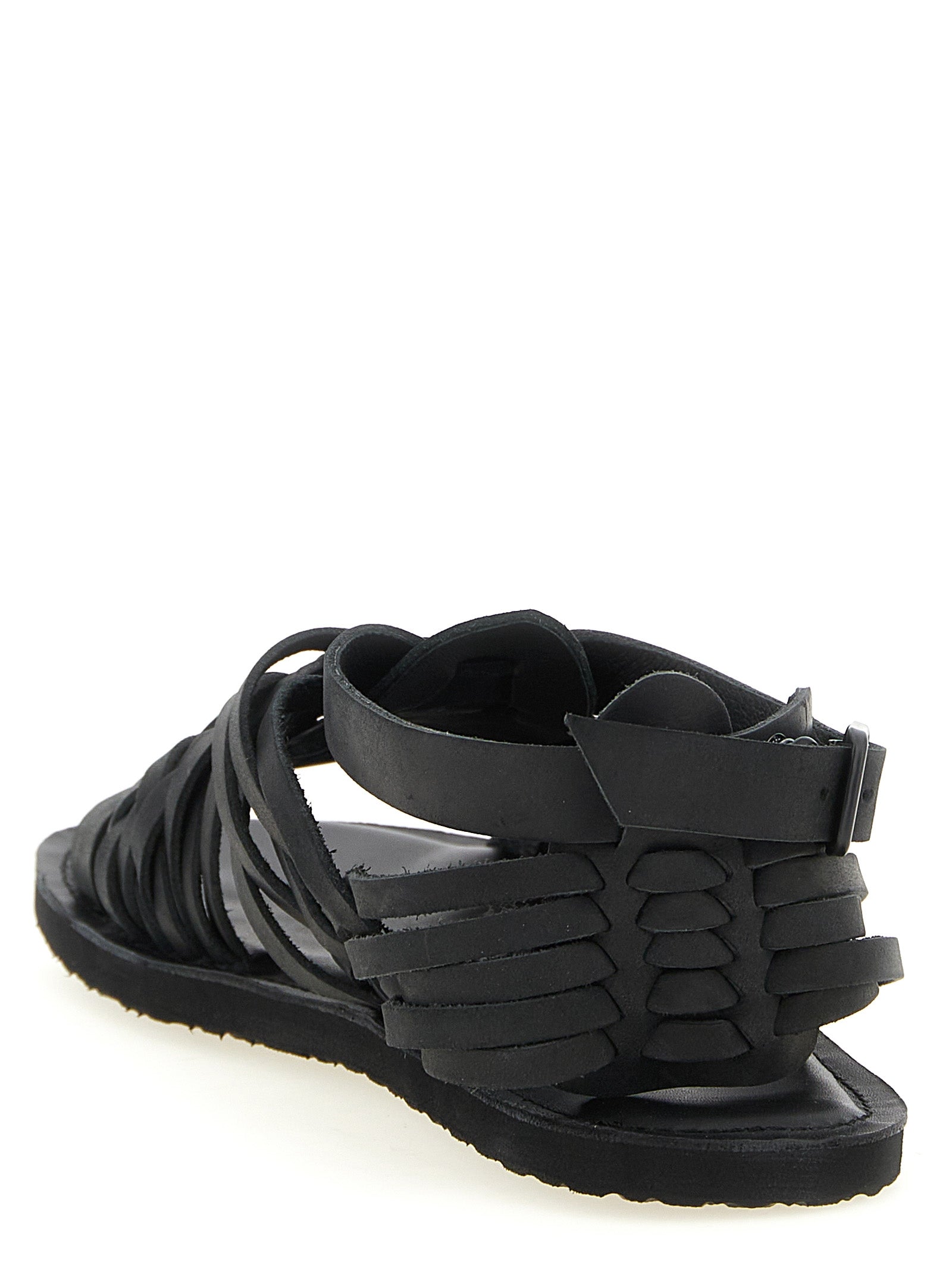Braided leather sandals Black Cow (bos Taurus)