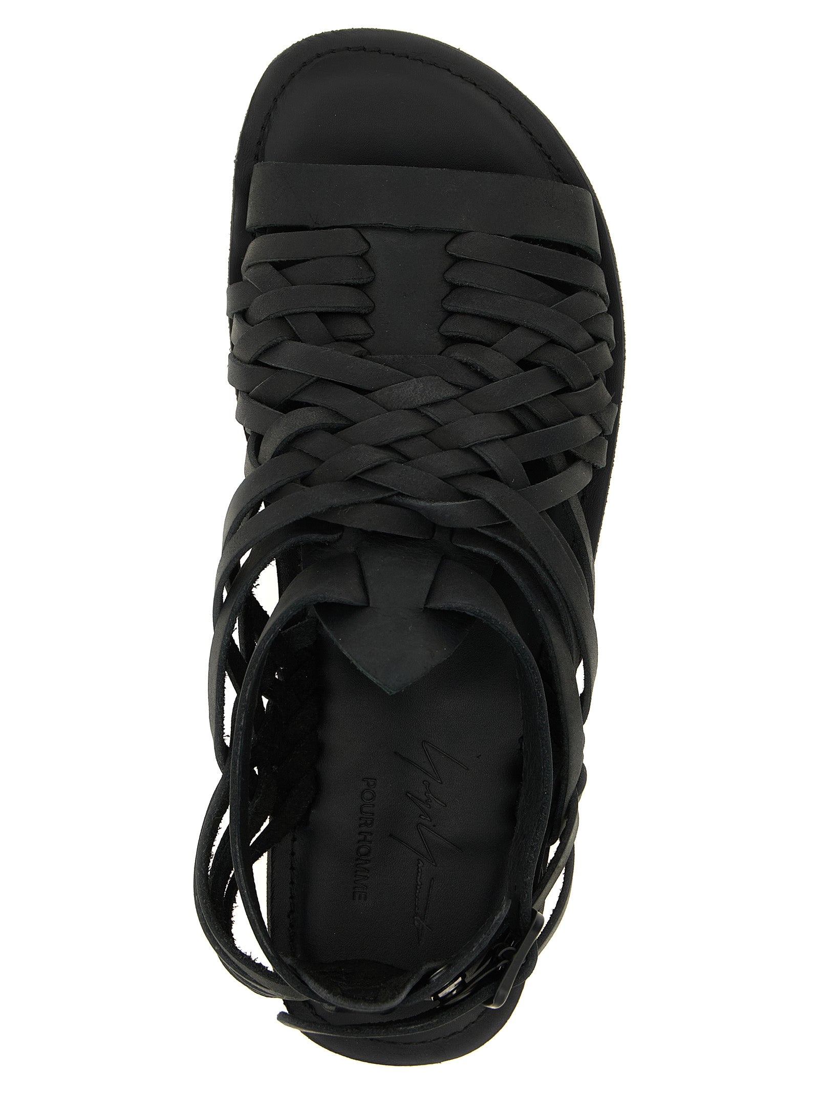 Braided leather sandals Black Cow (bos Taurus)