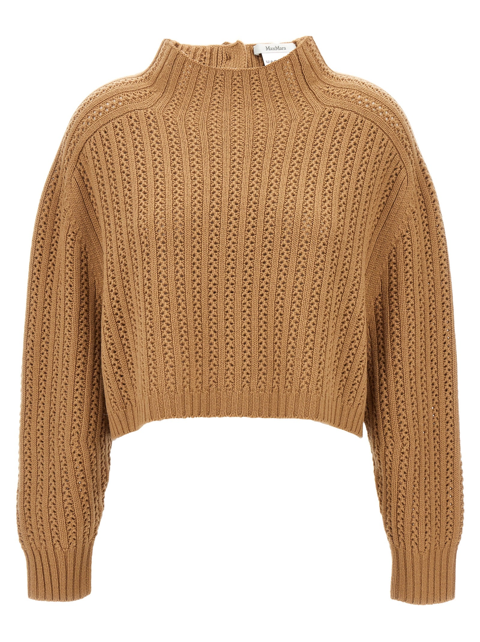Hodeida cardigan Beige Wool Sweater, Cardigans