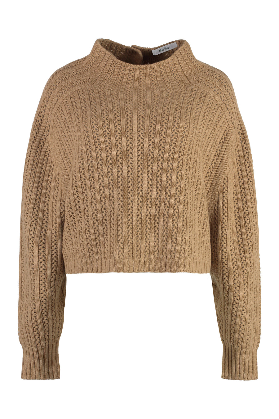 Hodeida Wool-Cashmere Mock-Turtleneck Sweater Camel