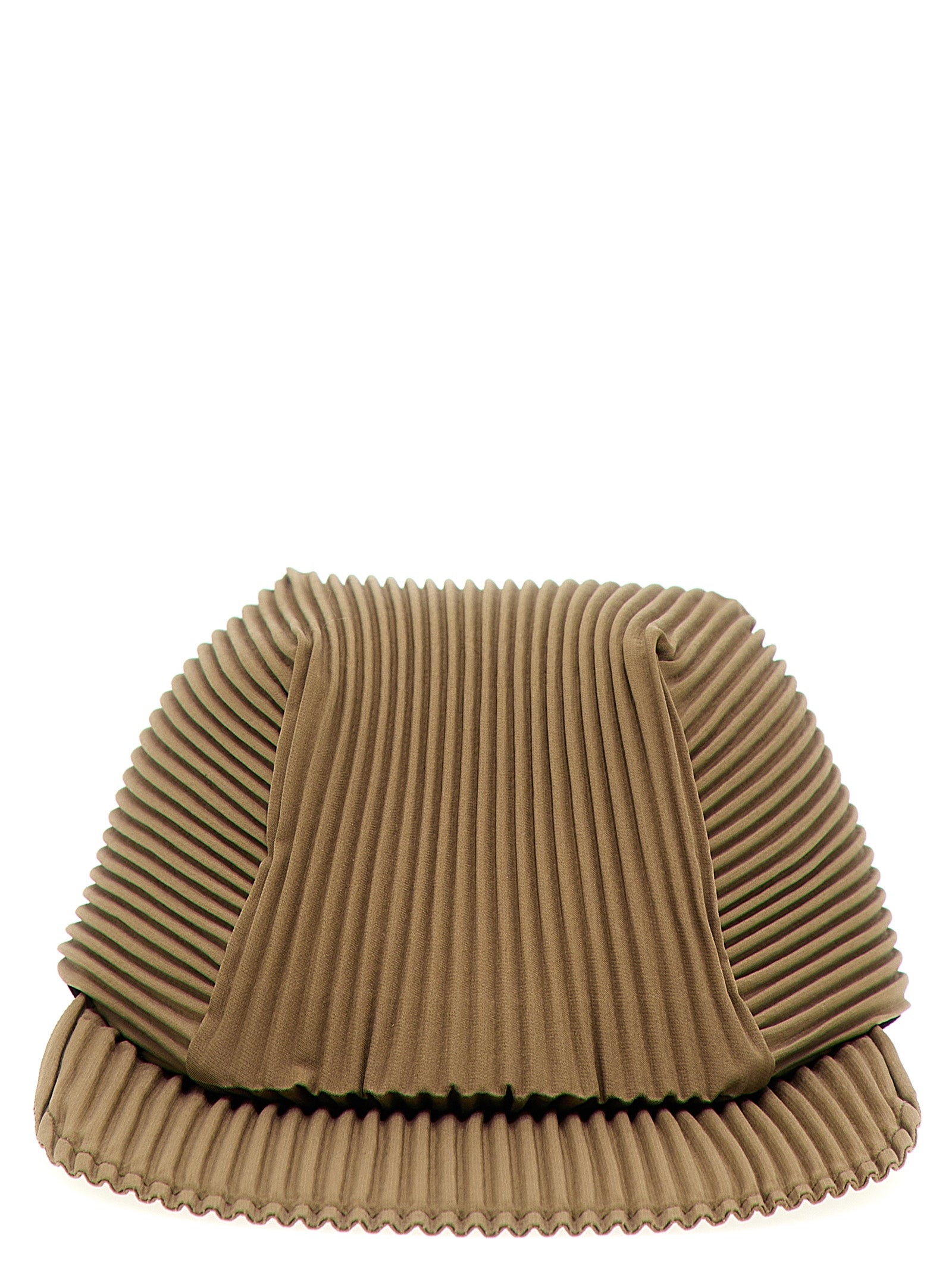 Pleated baseball cap Beige Polyester Hat