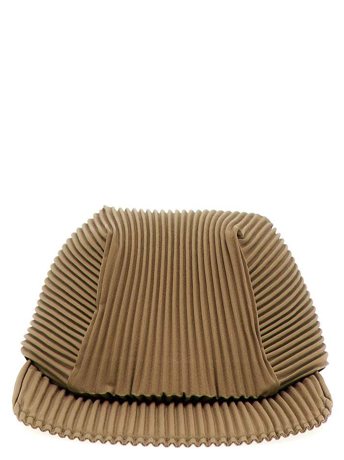 Pleated baseball cap Beige Polyester Hat