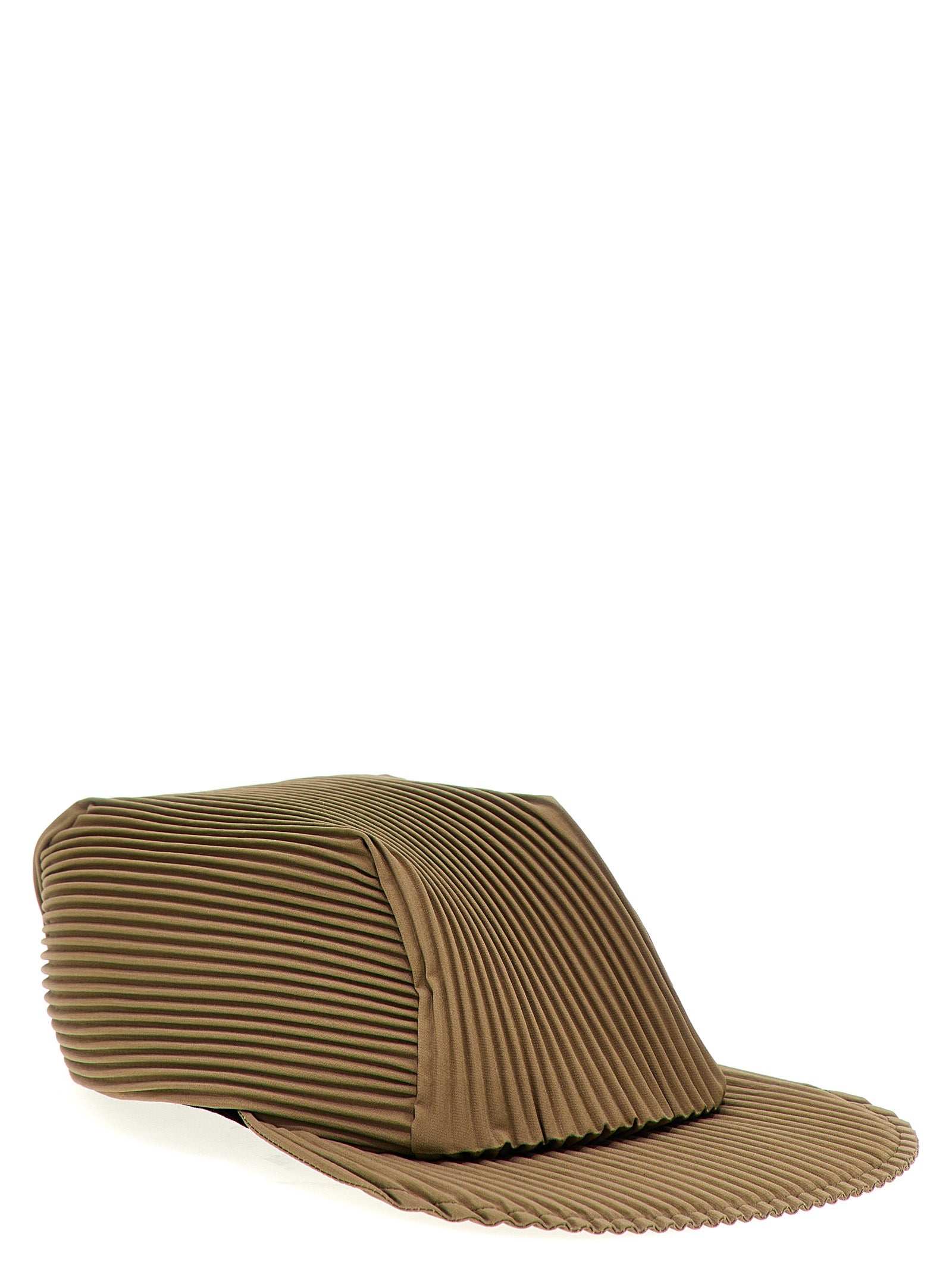 Pleated baseball cap Beige Polyester Hat