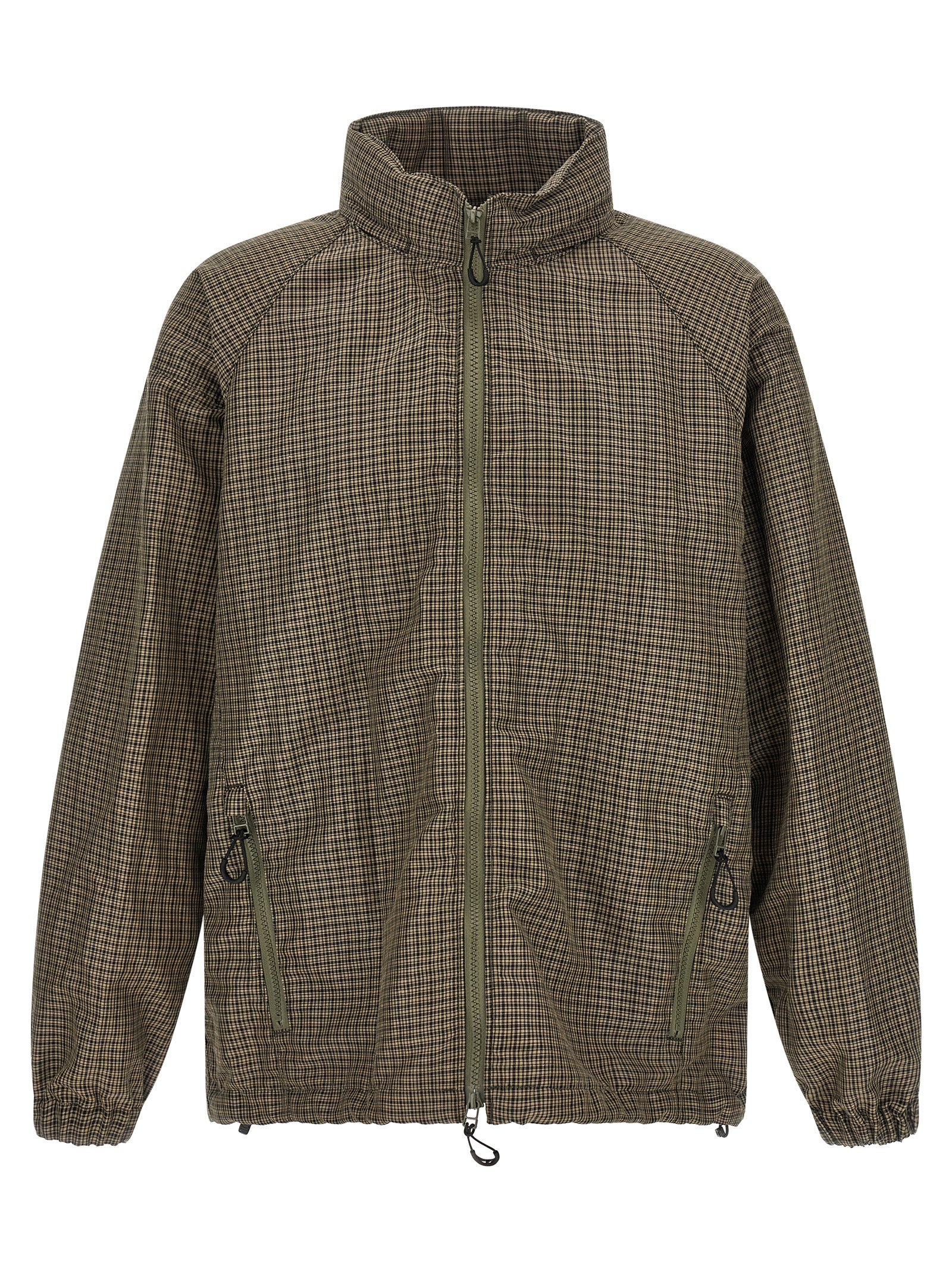 Vichy Windbreaker Green Linen Down Jacket, Parka, Casual Jackets