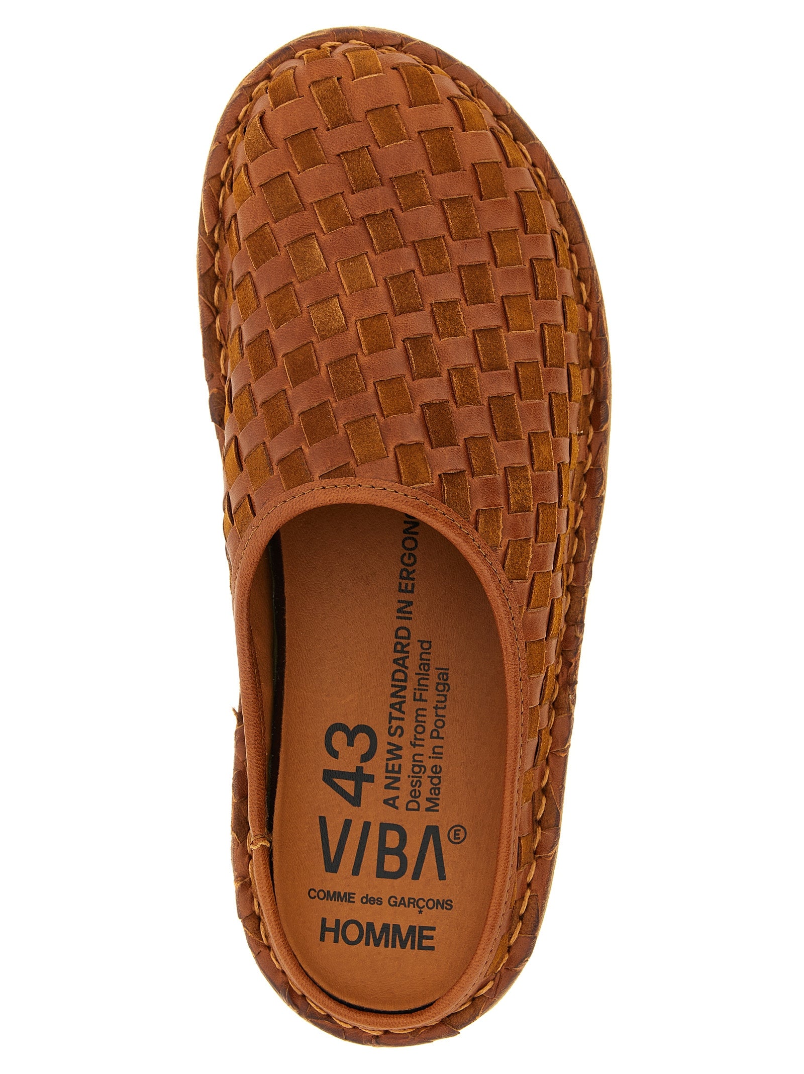 Sabots Roma Comme des Garçons Homme x VIBAe Brown Cow Leather (bos Taurus) Flat Shoes