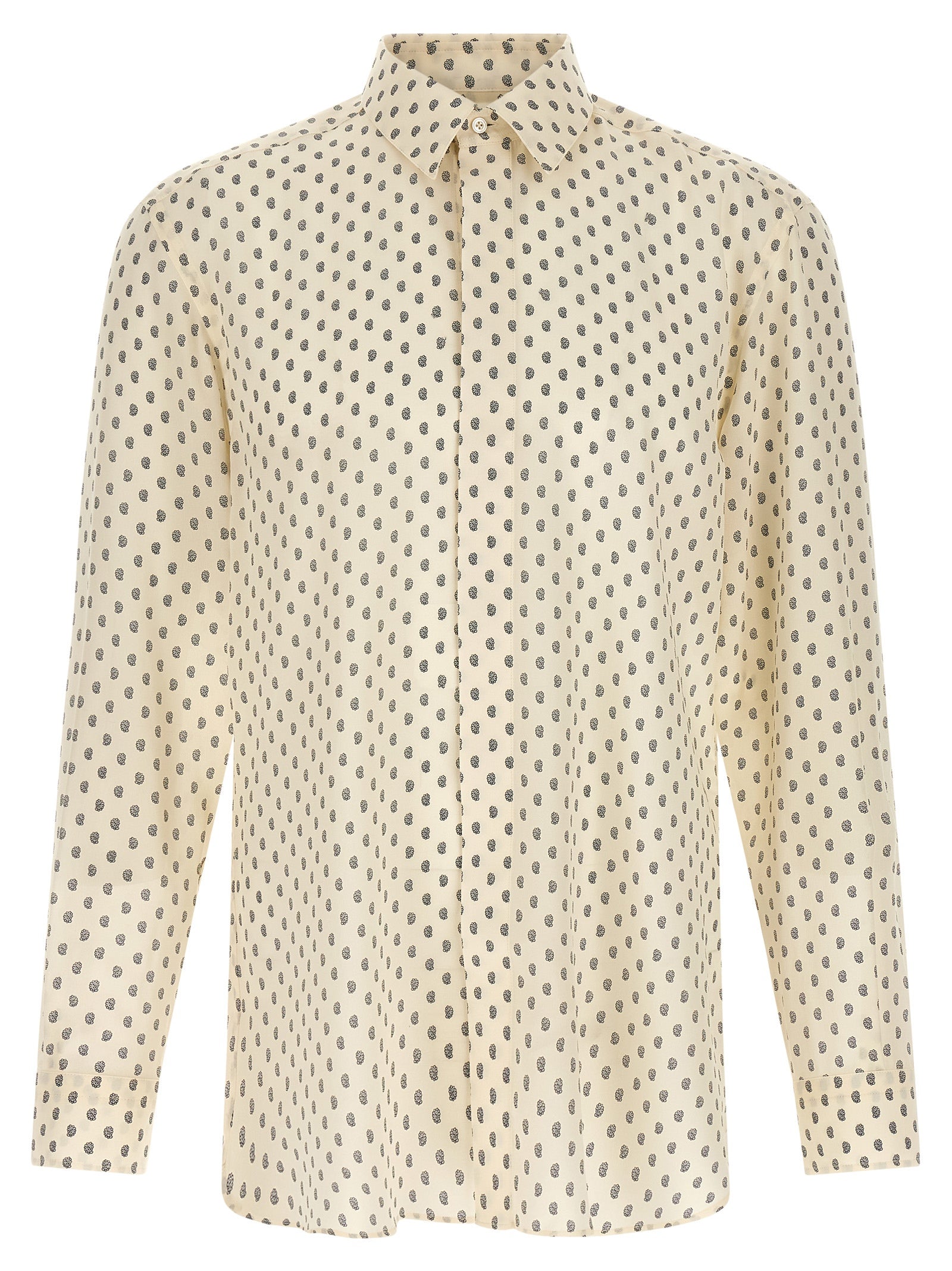 Paisley print shirt Beige Silk Shirt, Blouse