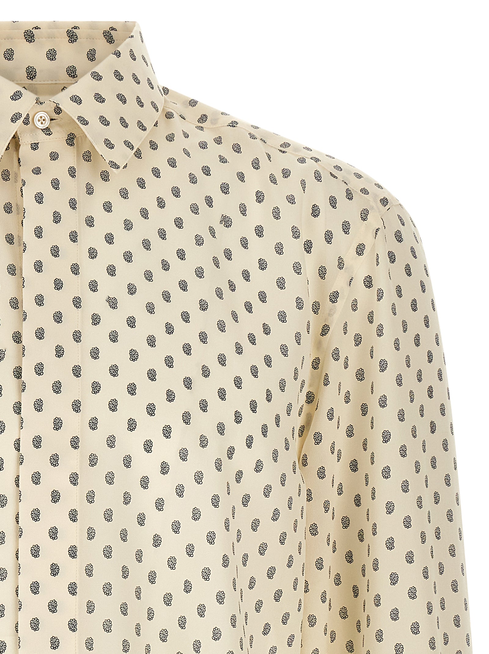 Paisley print shirt Beige Silk Shirt, Blouse