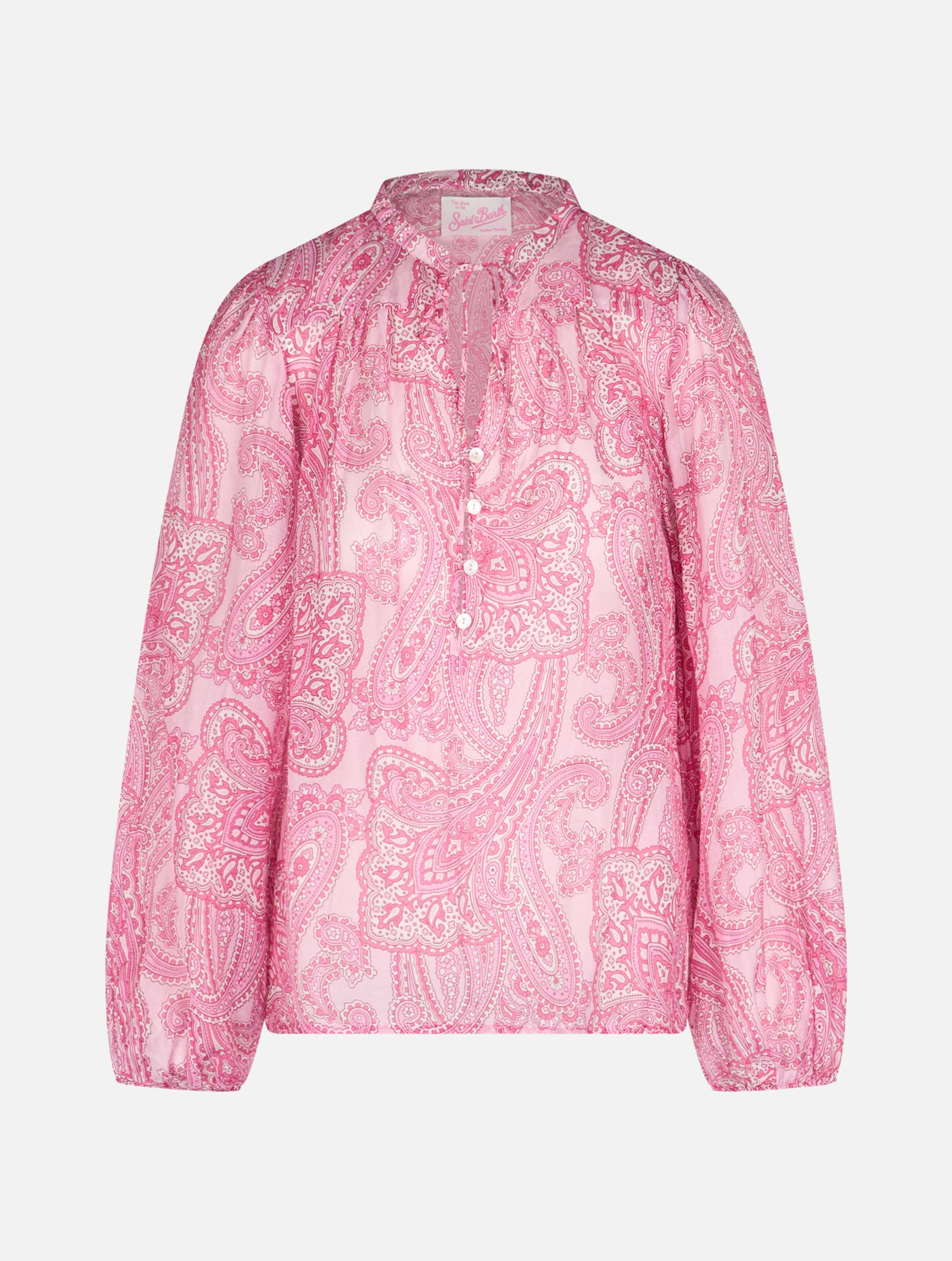 Harper Silk Voile Blouse With Paisley Print __single__ Shirt