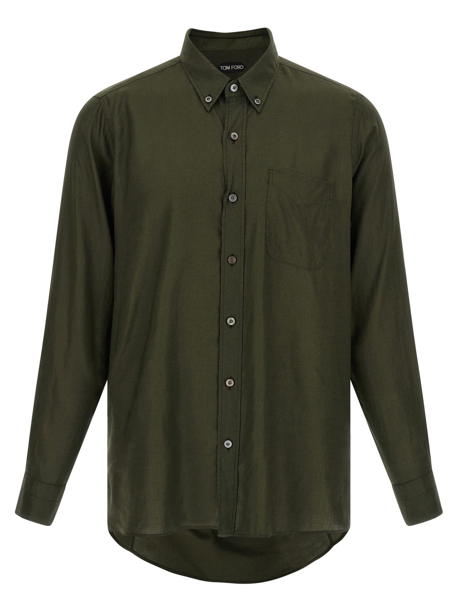 Button-down shirt Green Lyocell Shirt, Blouse