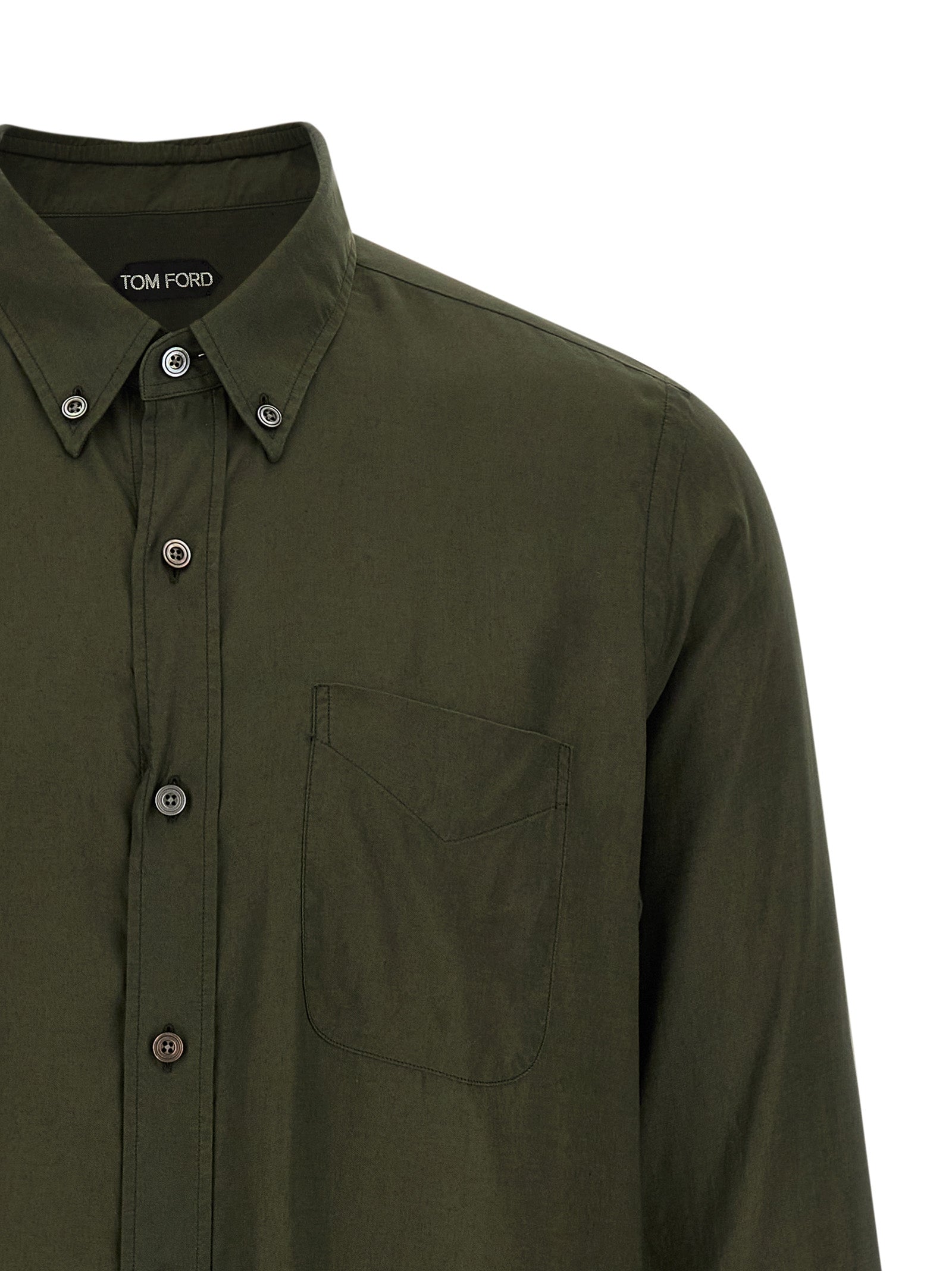 Button-down shirt Green Lyocell Shirt, Blouse