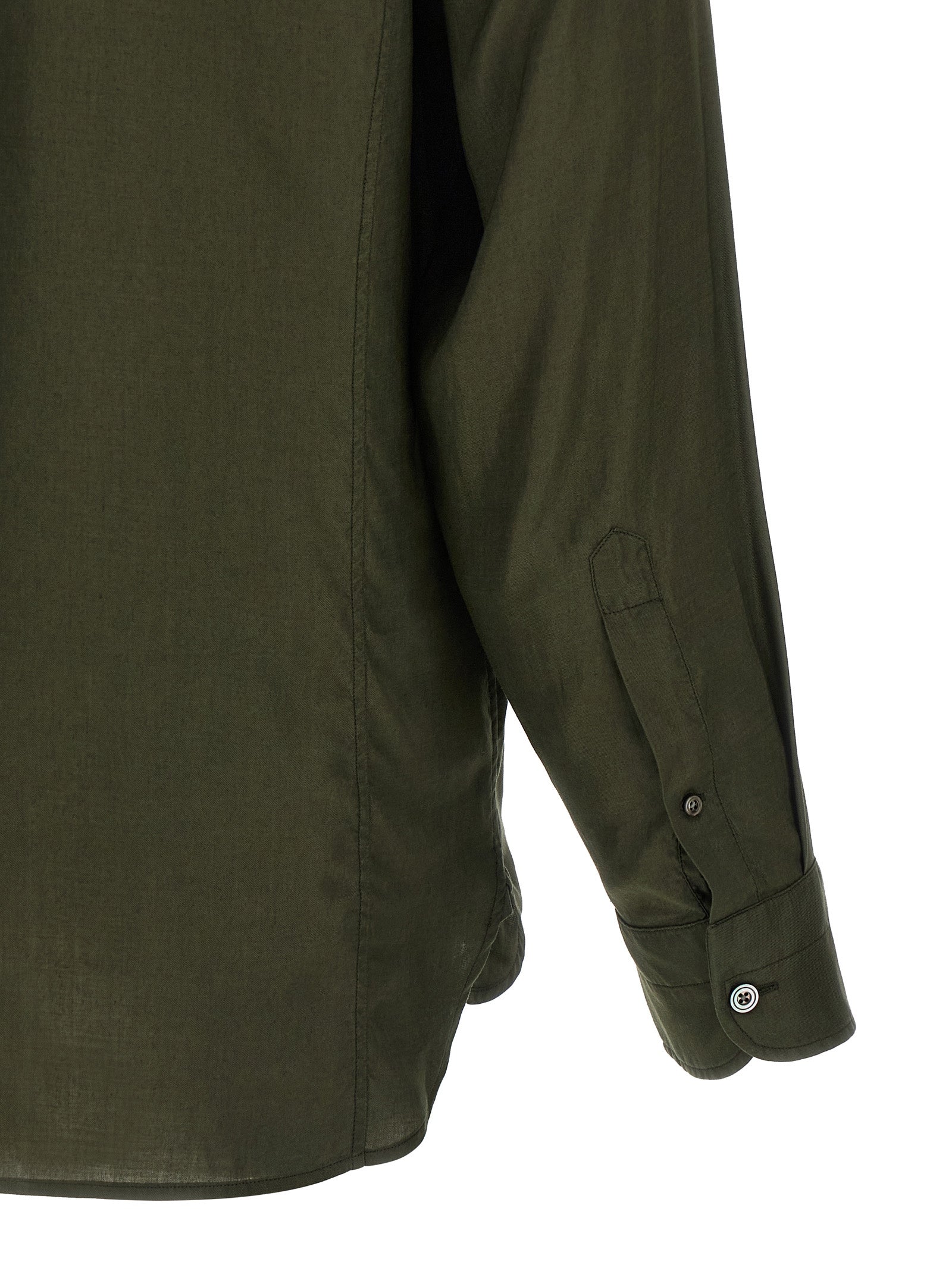 Button-down shirt Green Lyocell Shirt, Blouse