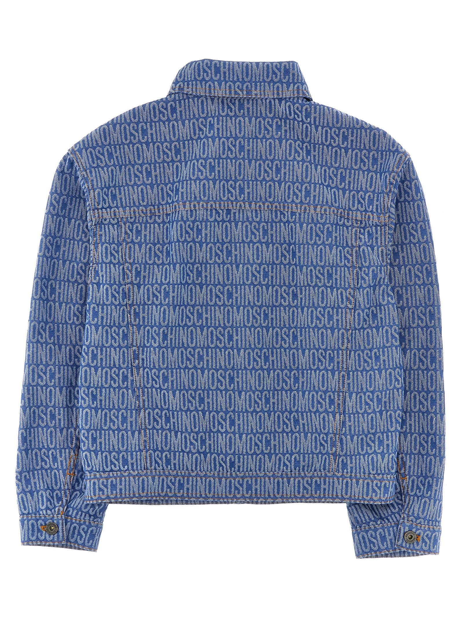 Logo denim jacket Blue Cotton Down Jacket, Parka, Casual