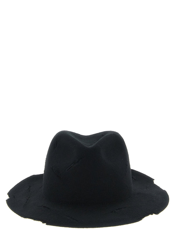 Yohji Yamamoto Deconstructed Wool Felt Hat — Black