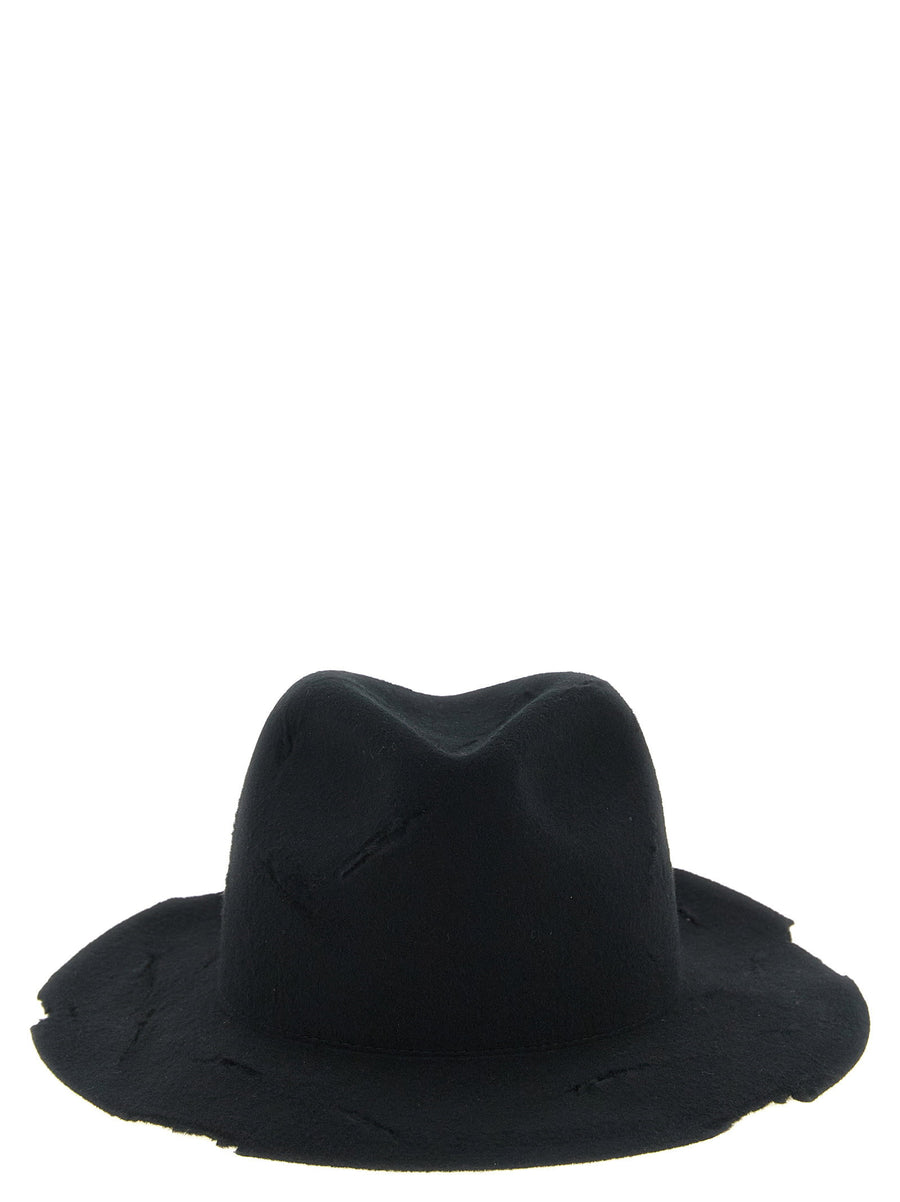 Yohji Yamamoto Deconstructed Wool Felt Hat — Black