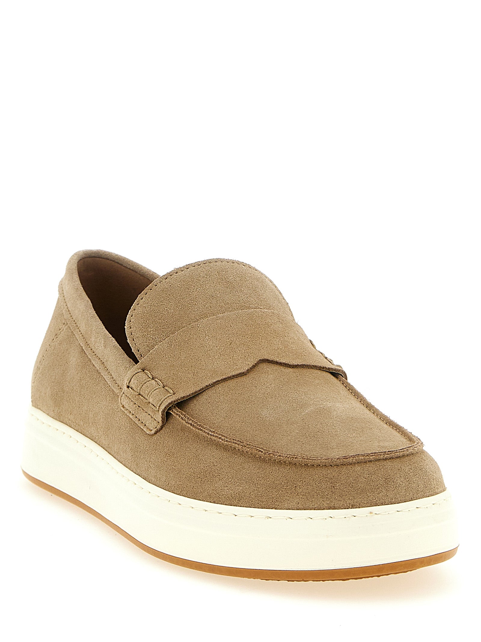 H668 loafers Beige Calfskin Leather (bos Taurus)