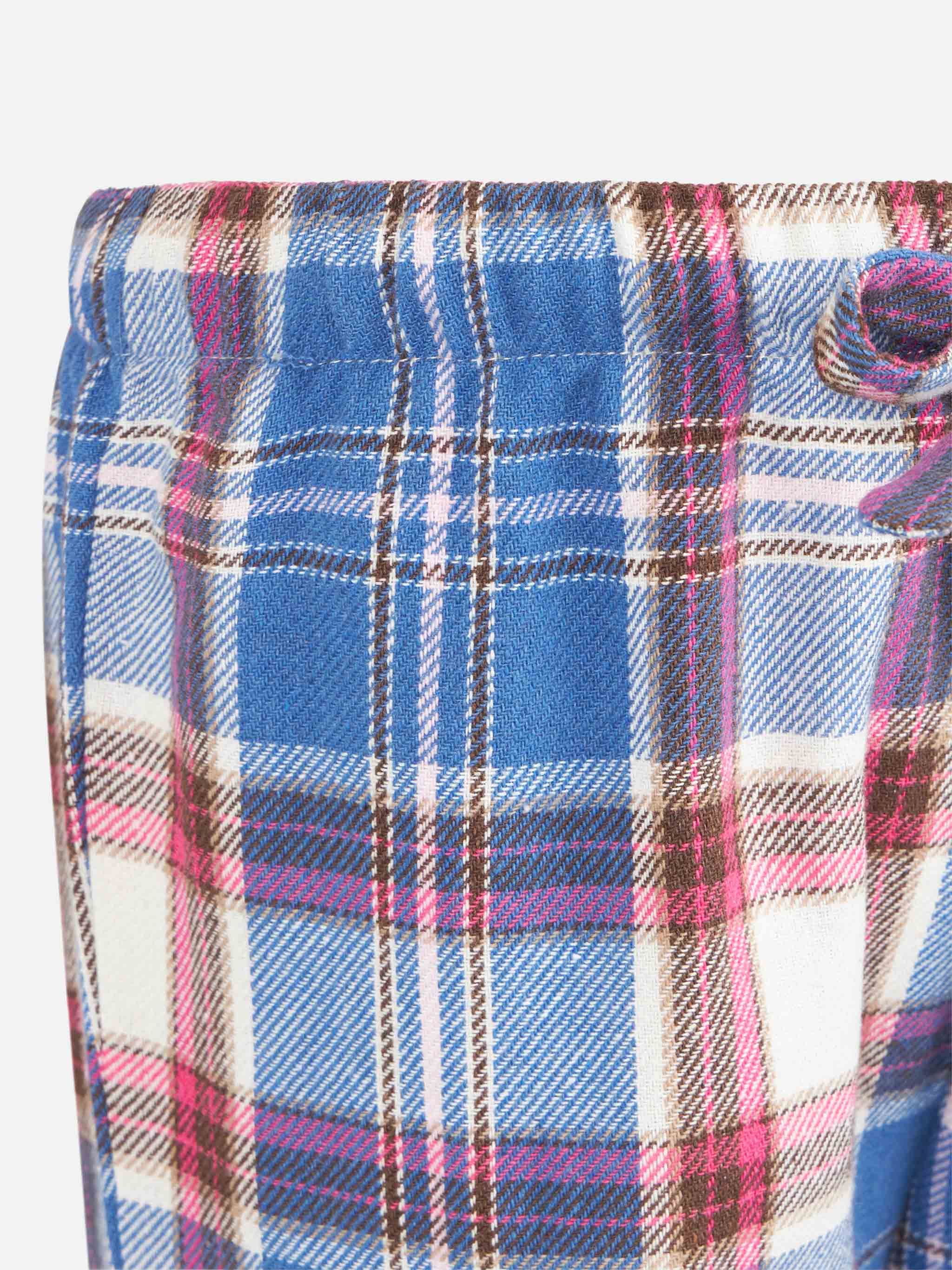 Kid Pajama Pants With Tartan Print Pink Bottom_apparel