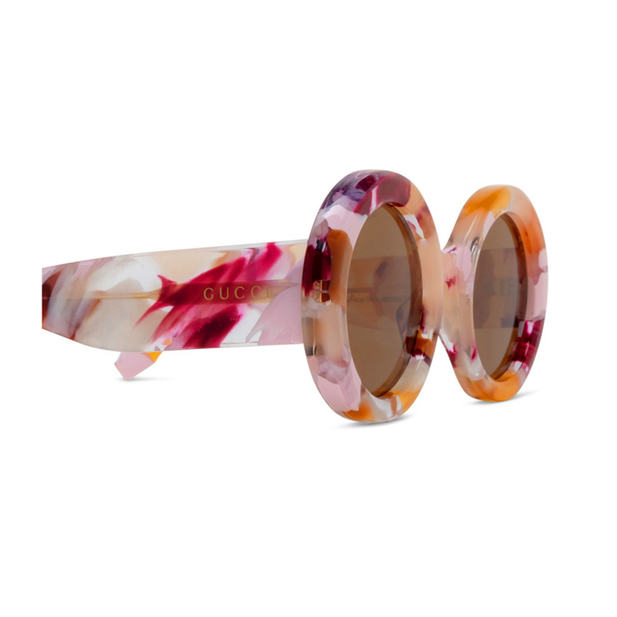 Gucci GG1748S Linea RE-ACE Lettering 001 Pink Brown Multicolore Recycled Acetate Occhiali Da Sole