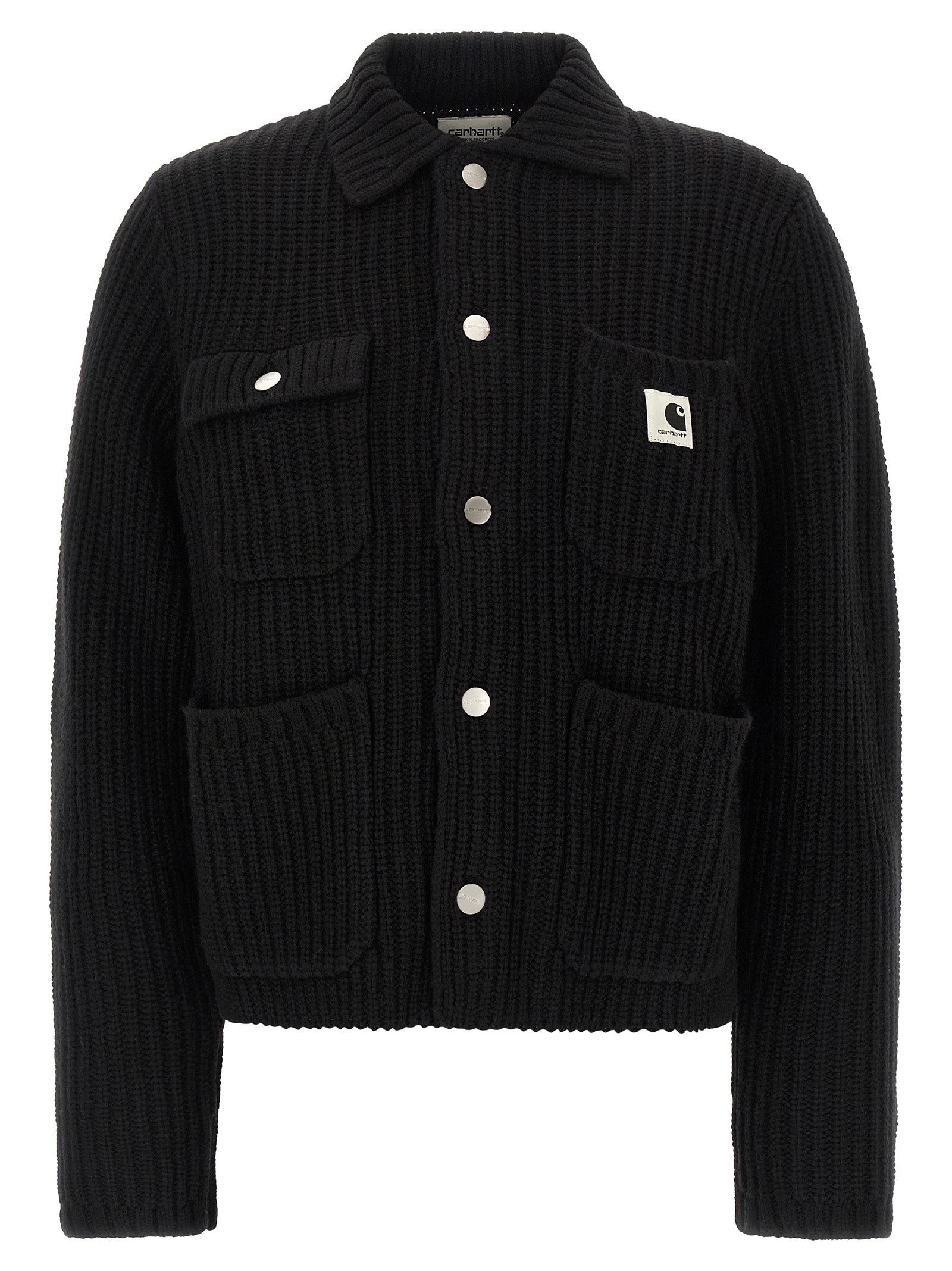 Michigan Sweater Cardigan Black Acetate Wool Nylon Sweater, Cardigans