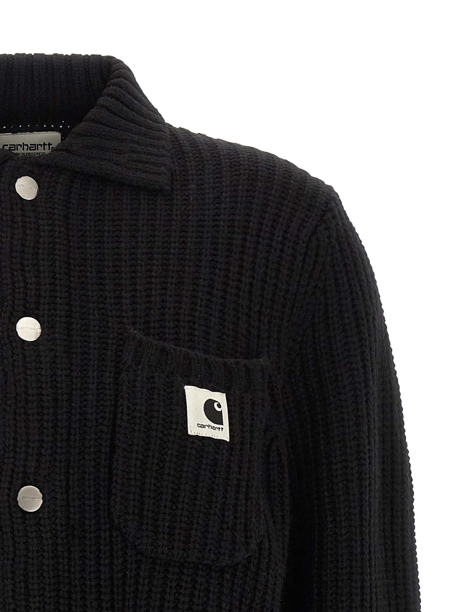 Michigan Sweater Cardigan Black Acetate Wool Nylon Sweater, Cardigans