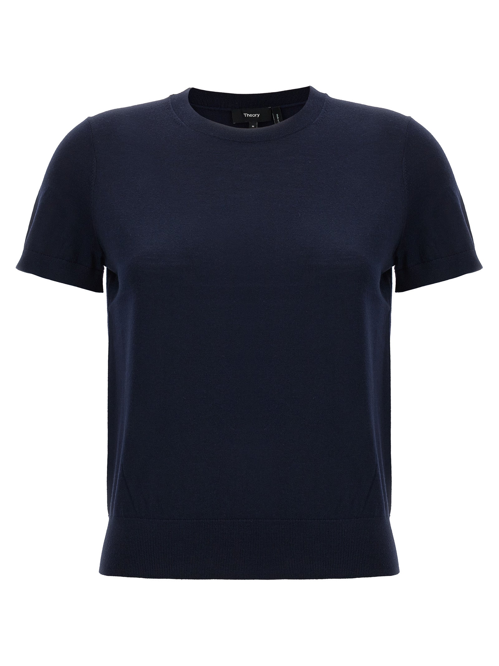 Basic Tee Sweater Blue Wool Of Sweater, Cardigans