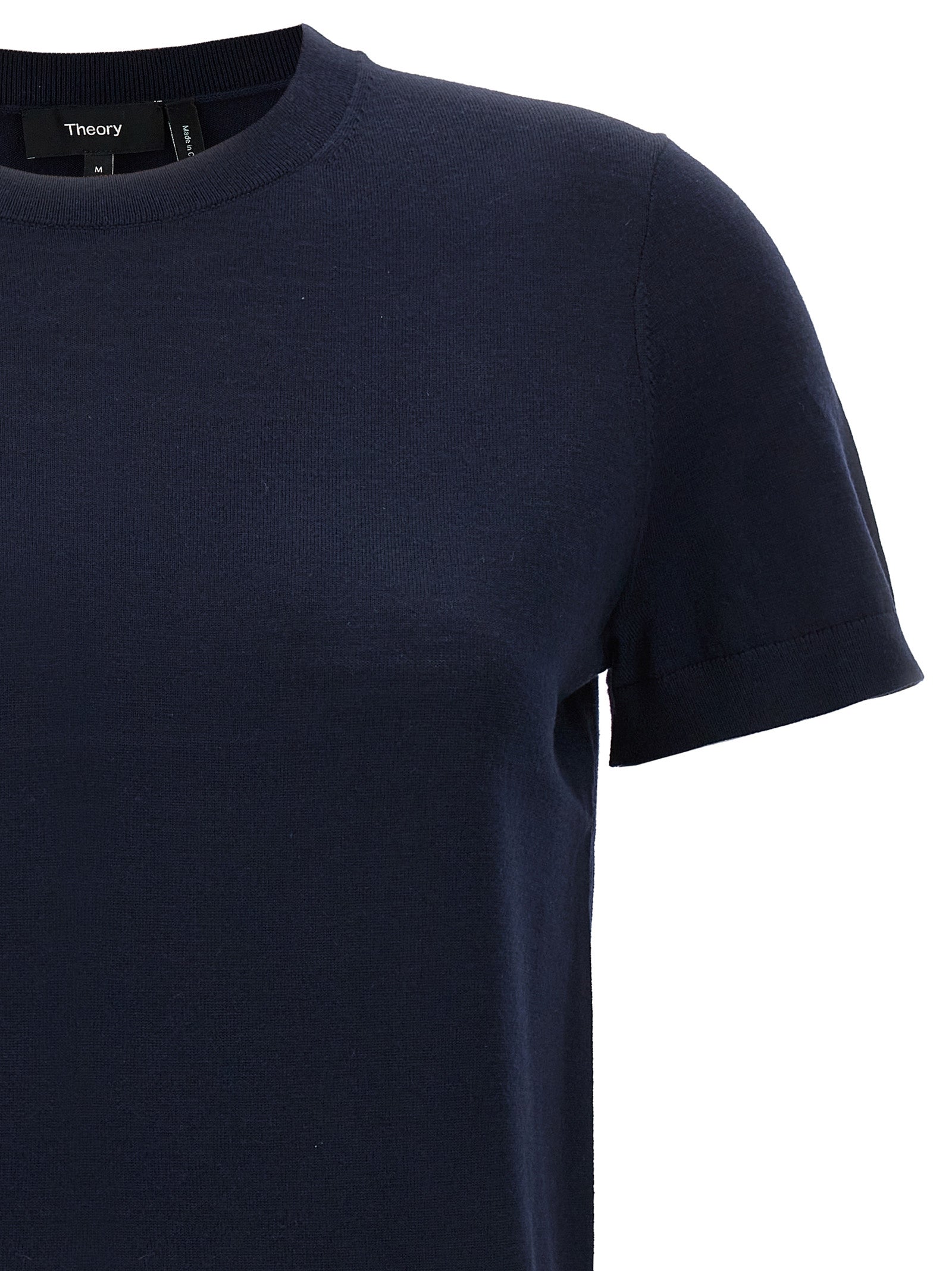 Basic Tee Sweater Blue Wool Of Sweater, Cardigans