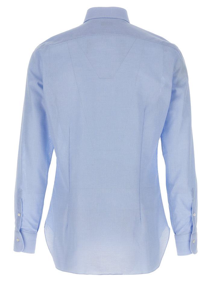 Honeycomb shirt Light Blue Cotton Shirt, Blouse