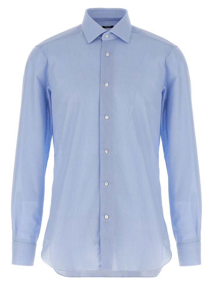 Honeycomb cotton shirt Light Blue Shirt, Blouse