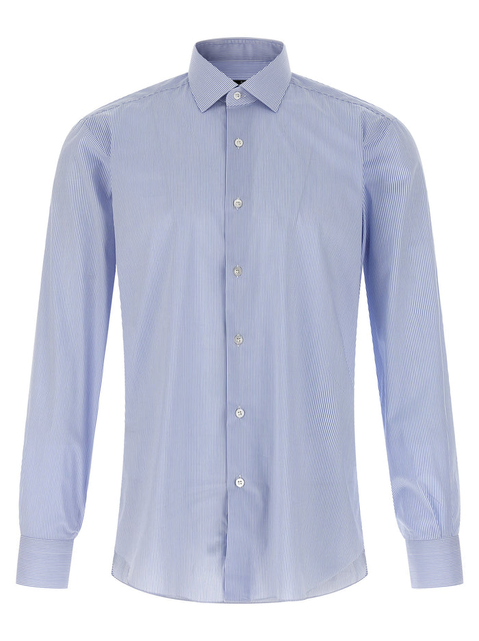 Striped shirt Light Blue Cotton Polyamide Elastane Shirt, Blouse