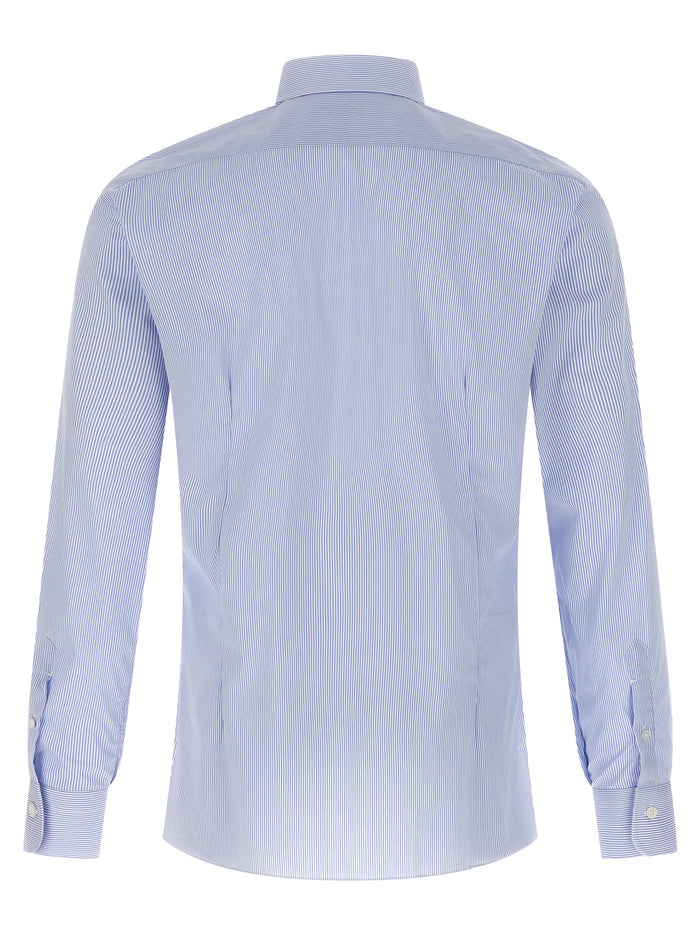 Striped shirt Light Blue Cotton Polyamide Elastane Shirt, Blouse