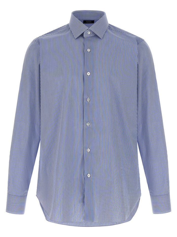 Striped shirt Light Blue Cotton Polyamide Elastane Shirt, Blouse