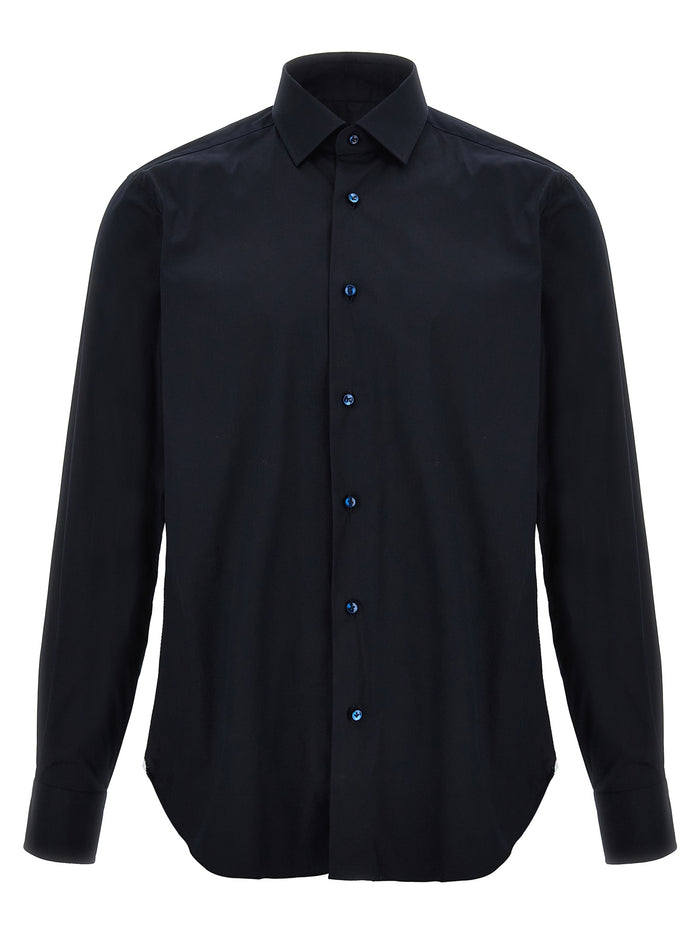 Poplin shirt Blue Cotton Polyamide Elastane Shirt, Blouse