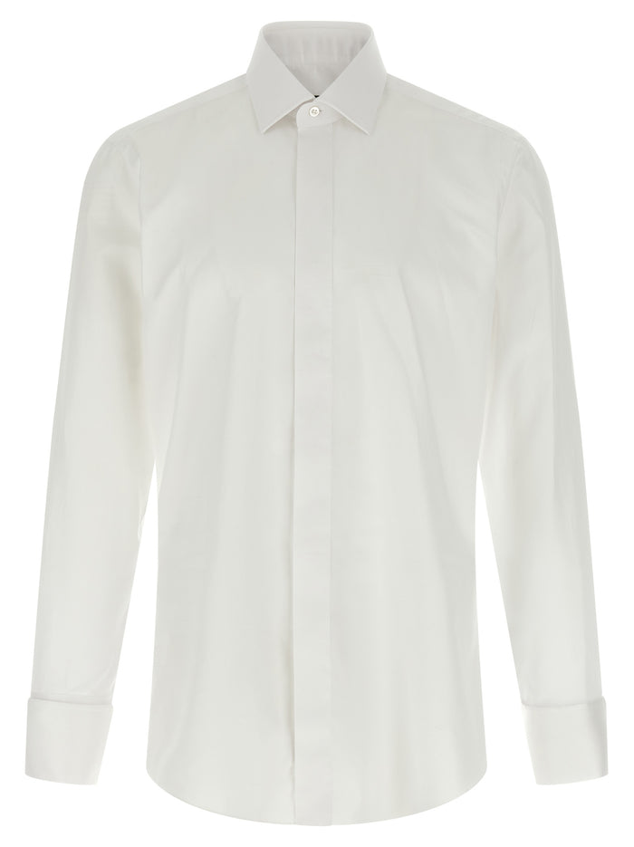 Cufflinks shirt White Cotton Shirt, Blouse