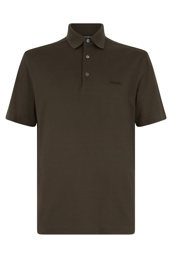 Short-Sleeve Cotton Polo Shirt Mud T-shirts And Polos