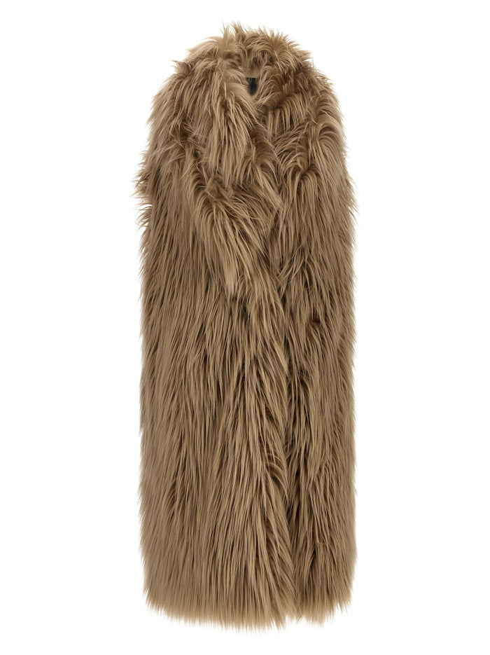 Ice vest Beige Modal Polyester Fur