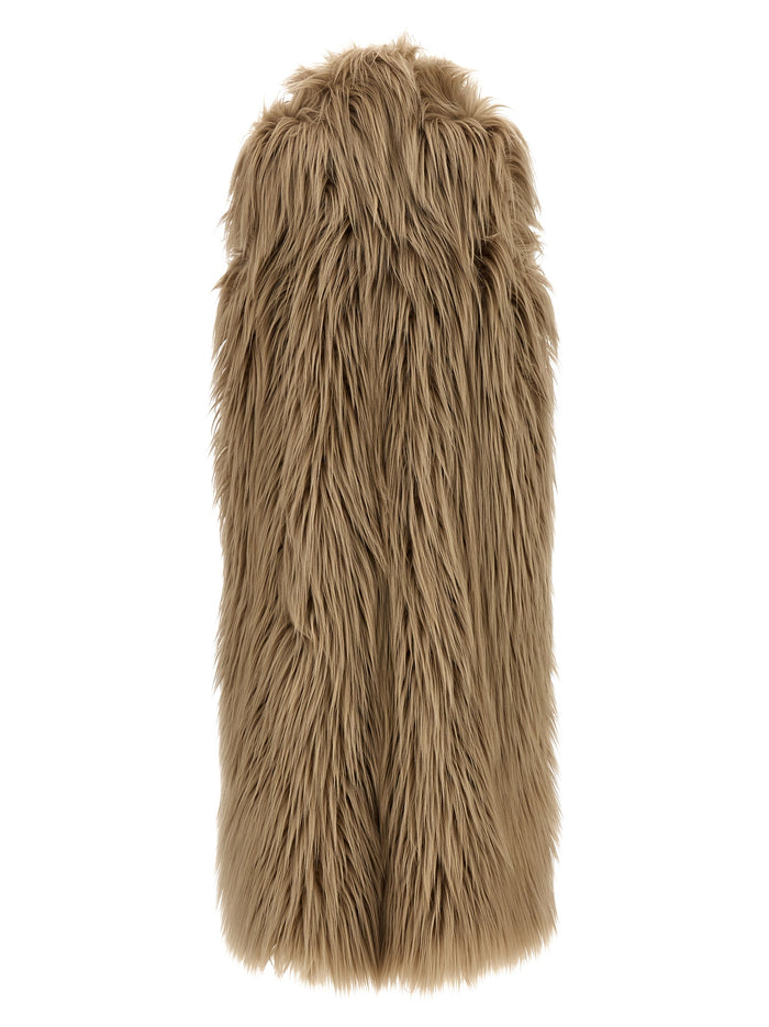 Ice vest Beige Modal Polyester Fur