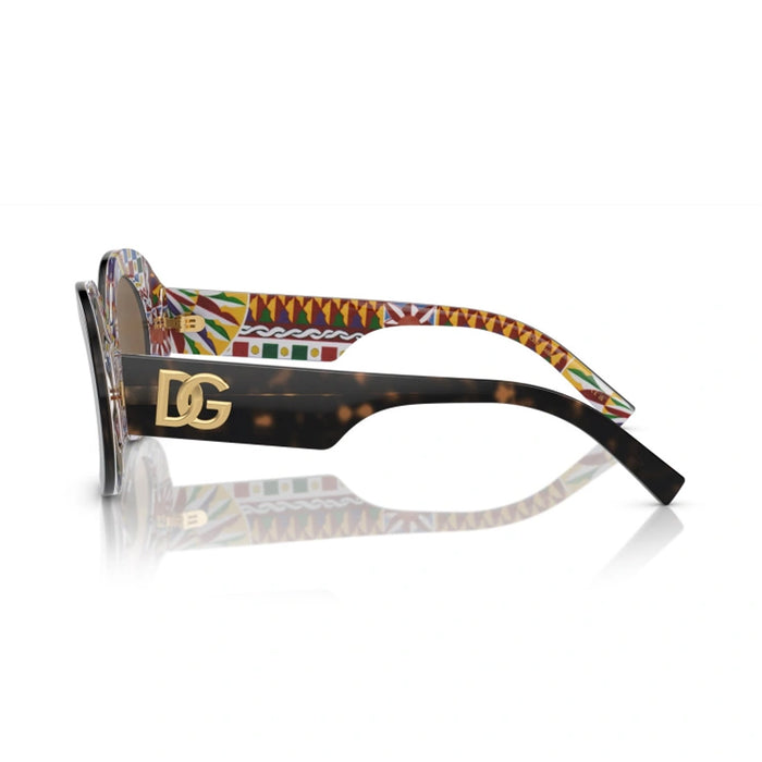 DG4448 Linea DG LOGO 321773 Havana Stampa Carretto Marrone Acetate Occhiali Sole