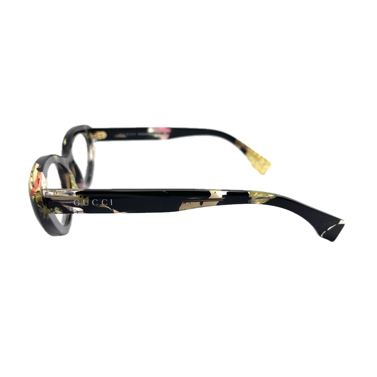 Gucci GG1749O RE-ACE Lettering 001 Black Trasparent Nero Recycled Acetate Occhiali Da Vista
