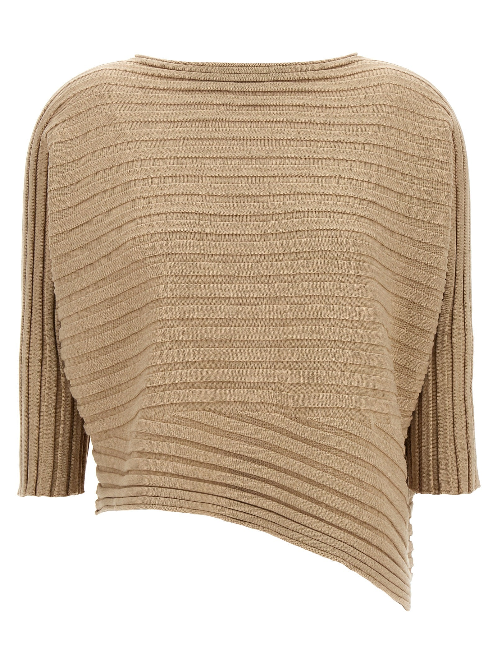Cotton Cashmere Knit top Beige Cachemire Tops