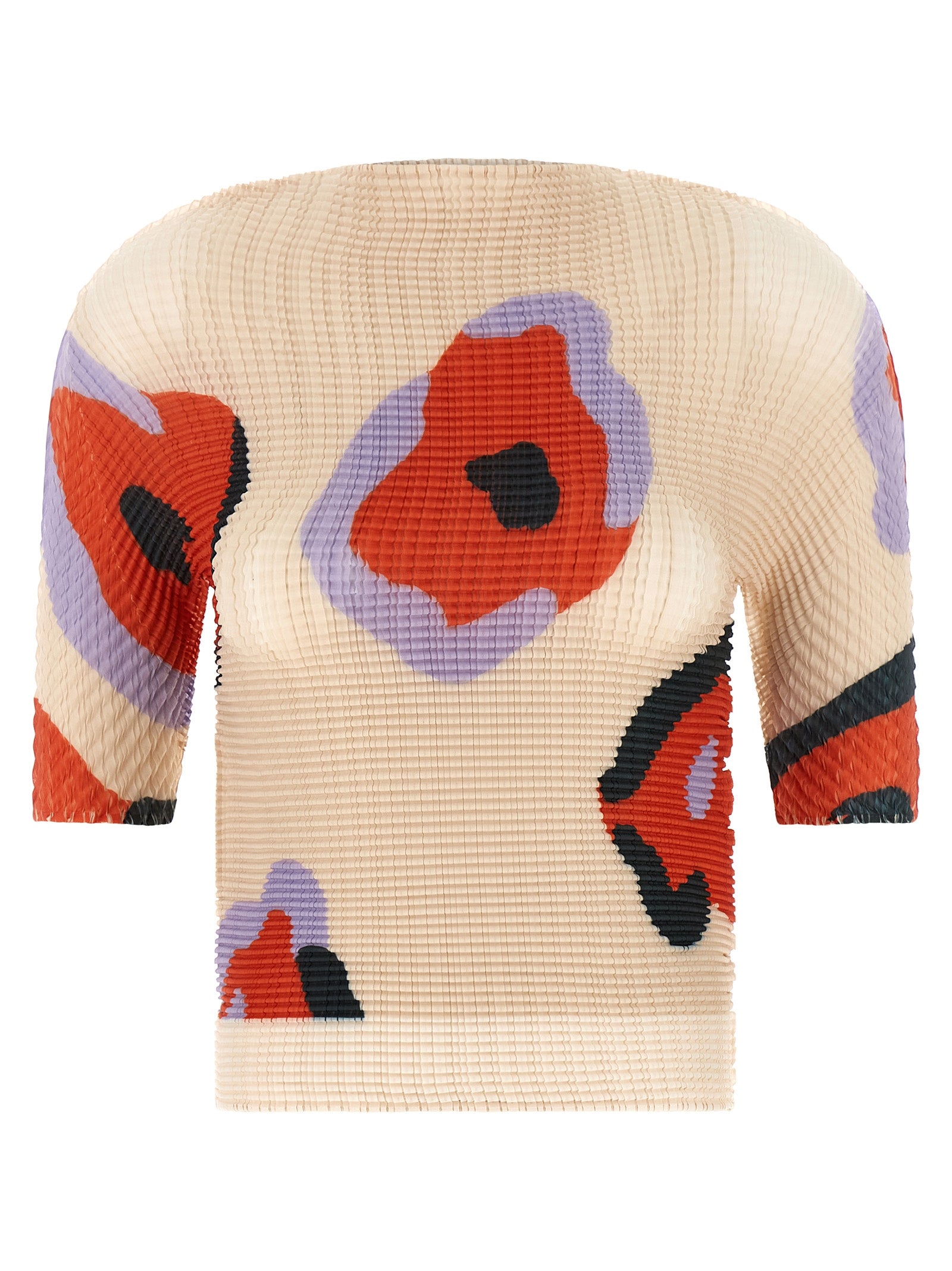 Verve Pleats Top Beige Polyester Tops