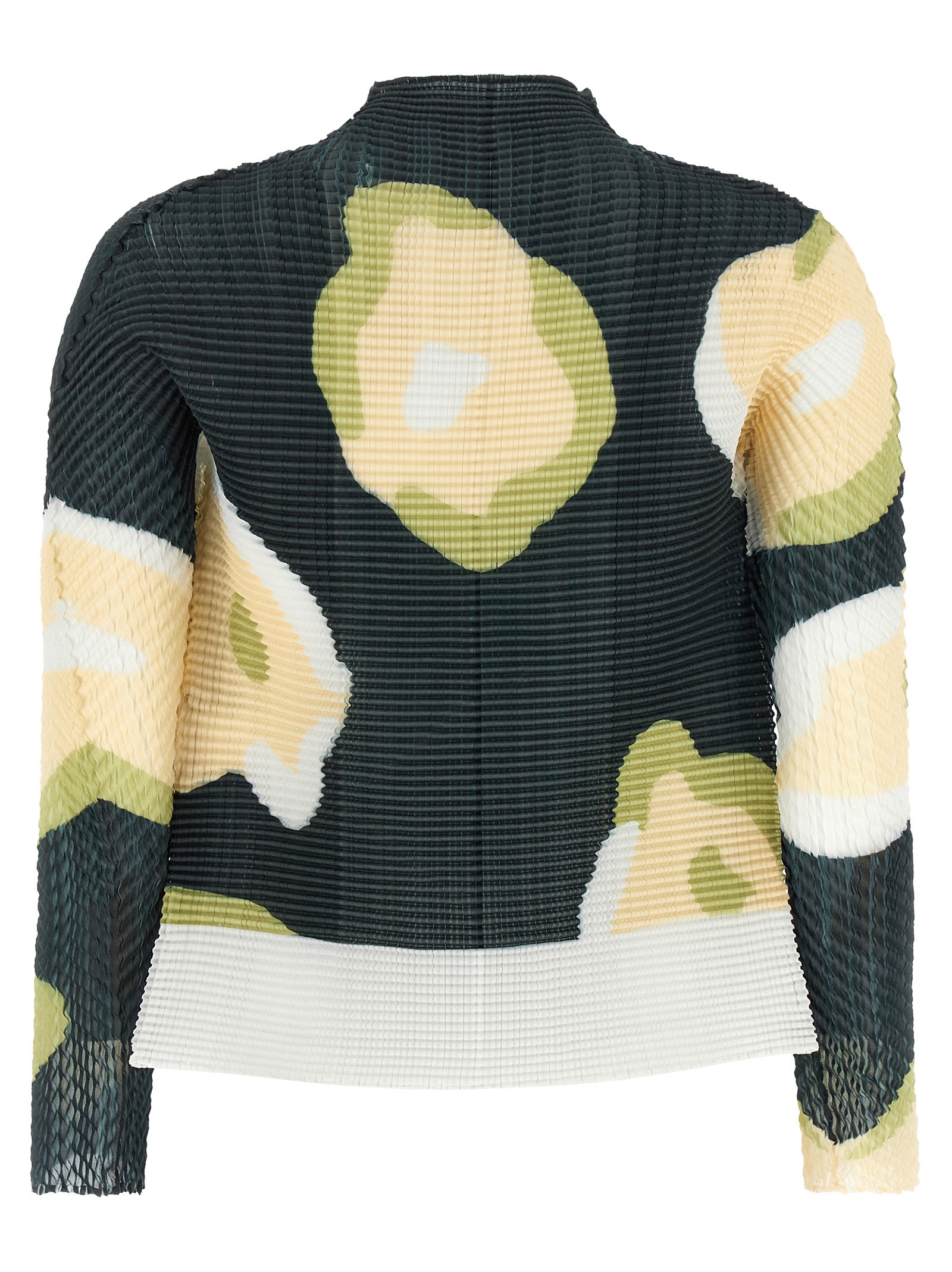 Verve Pleats Top Cardigan Black Polyester Sweater, Cardigans